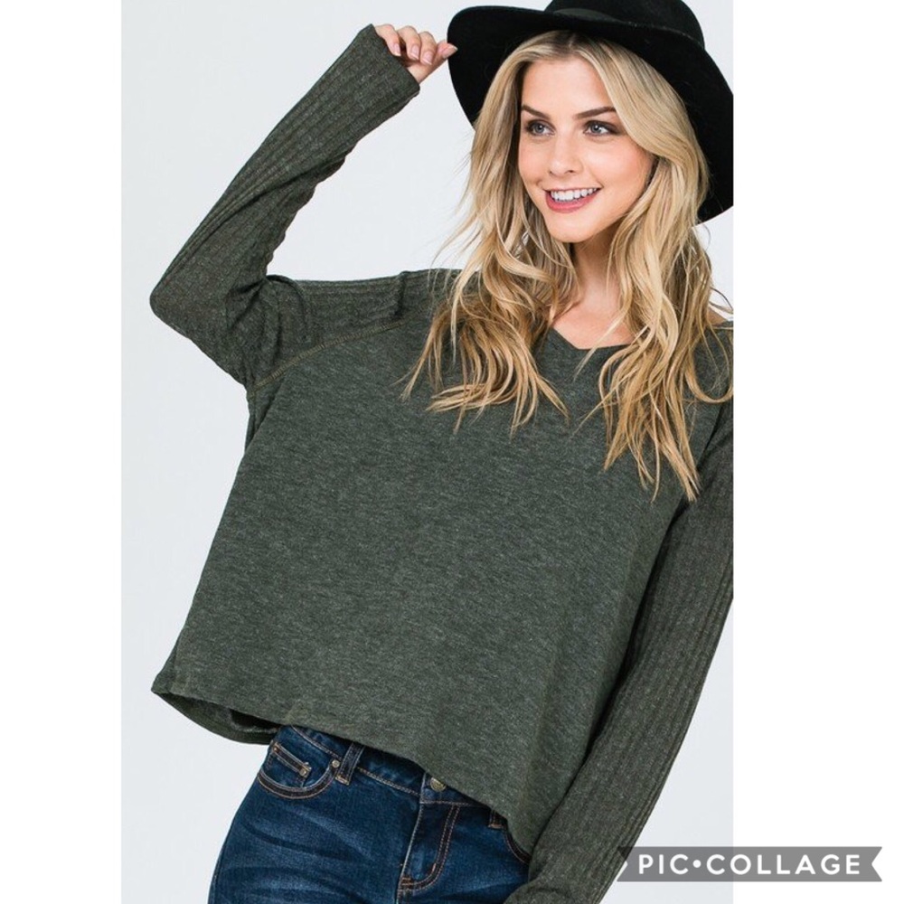 Olive Long Sleeve Top